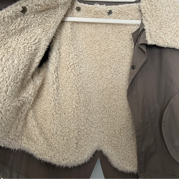 Nicholas K olive green sherpa lined jacket coat parka M - Picture 7 of 9